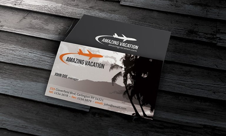visiting card design for tours and travels